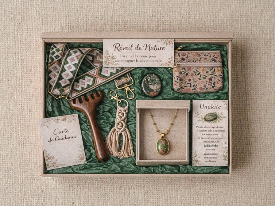 Coffret-Rituel Box HIPPIE CHIC - Paris — bijoux talismans, pierres naturelles, cosmétiques bio